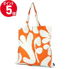 《P5倍_9日19:59まで》マリメッコ トートバッグmarimekko Leikko レイコ オレンジ×ライトブルー 071502 250 | ブランド