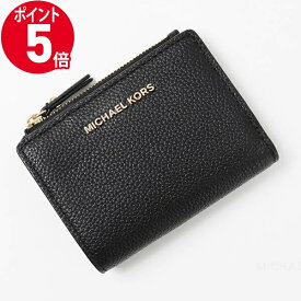 《P5倍_9日19:59まで》マイケルコース 二つ折財布 MICHAEL KORS レディース レザー コンパクトウォレット ブラック 34F9GJ6F2L 001 BLACK | ブランド