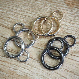 カン付き丸型カラビナ/チャーム キーホルダー/アクセサリーパーツ　ハンドメイド部品/DIYパーツ