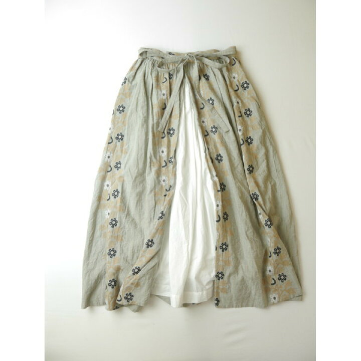 楽天市場】ガサ GASA コットン ロング スカート 花柄 グレー【中古 