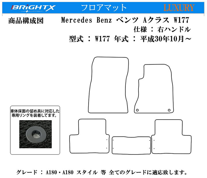 楽天市場】【お得なセール】フロアマット カーマット メルセデス 