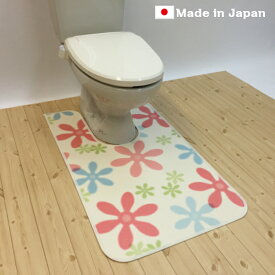 【お得なクーポン】 トイレマット 拭ける 撥水 60cm×60cm 花柄 耳長 ロング かわいい 清潔 抗菌 防カビ 防炎 日本製品 滑り止め 日時指定はご注文日から7日以降より可能 日本製 made in japan 洗濯 抗菌 防臭 おしゃれ かわいい 拭ける 滑り止め 滑りにくい