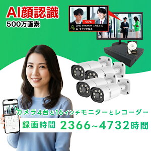 �h�ƃJ���� ���O ��F�� AI�L�� 500����f �J����4�� �I�ׂ�n�[�h�f�B�X�N2TB/4TB�̘^��@�Z�b�g POE���d�� �u���[�h�E�H�b�` NVR�J���� LAN�P�[�u���ڑ� �Ď��J�����l���J�E���g �u���b�N���X�g