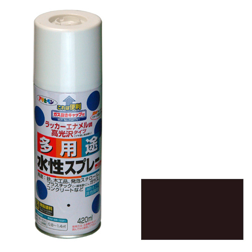 <br>アサヒペン<br>水性多用途スプレー<br>４２０ＭＬ<br>チョコレート色