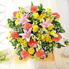 【最短 翌日届け 14時まで】 花 おまかせ アレンジメント Lサイズ 誕生日 ギフト 記念日 バラ 薔薇 百合 ユリ お祝い 生花 アレンジ フラワーギフト プレゼント バースデー 結婚祝い 開店祝い 結婚記念 歓送迎会 新築祝い 画像配信