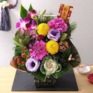 正月飾り 2026 迎春 正月 イベントギフトB アレンジ お正月 花 生花 お花 フラワーアレンジメント 年賀 フラワー ギフト アレンジメント 玄関 フラワーアレンジメント 置物 おしゃれ 水引 メッ