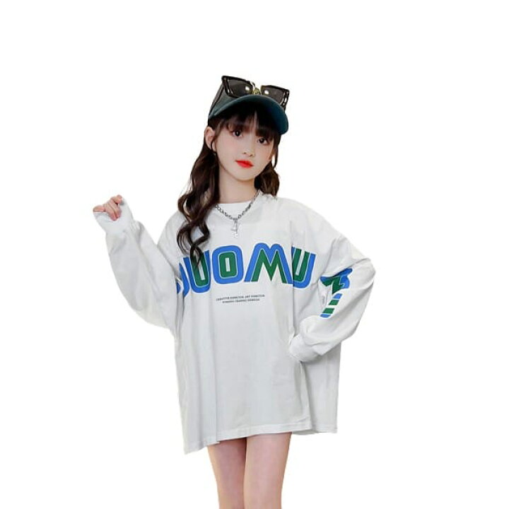 楽天市場 23日1 59まで使える Offクーポン発行中 即納 キッズ ロンt 女の子 ロング丈 Tシャツ 7分袖 オーバーサイズ ホワイト 130 140 150 160 170 子供服 春 男女兼用 トップス チュニック 韓国こども服 Tシャツ メール便可 子供服 Krumel クルメル