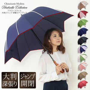 待望の再入荷!【 雨傘 レディース 長傘 大判 深張り 】【フラワースタイル大判 ジャンプ 深張りアンブレラ】雨傘 レディース 長傘 大判 深張り 大きい 大きめ ポップ ジャンプ傘 ジャンプ 雨傘 梅雨 夕立