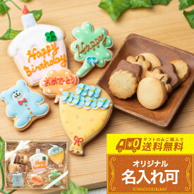送料無料 誕生日プレゼントにお名前入り【送料無料バースデーギフト】アイシングクッキー オーダー クッキー ギフト 詰め合わせ 誕生日 名入れ 文字入れ かわいい お菓子 プチギフト 名前入りお菓子 メッセージ付きお菓子 誕生日お菓子ギフト アイシングクッキーleap
