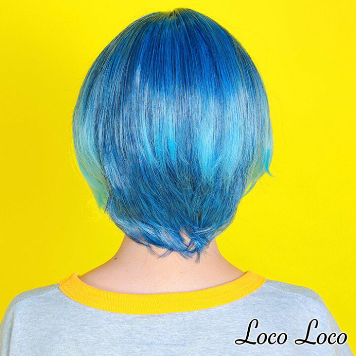 楽天市場 即納 ウィッグ ショート グラデーション ブルー ネイビー ボブ マッシュ ミディアム センターパート ショート ウィッグ 男装 ボーイッシュ コスプレ ゆめかわ ロリータ フルウィッグ 派手髪 デイリー Locoloco ロコロコ Calinou カリヌ