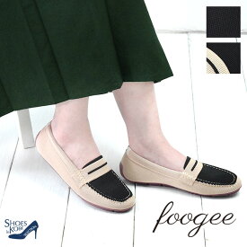foogee ニット ドライビングシューズ フラット スクエアトゥ レディース ラクチン 軽量 歩きやすい [FOO-FP-253-K-2]