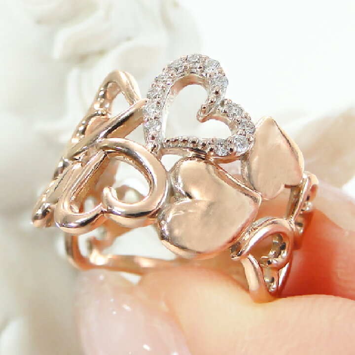 楽天市場】K10PG【0.06ct】ピンキー ダイヤモンド リングジュエリー  