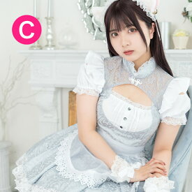 メイド服 セクシー 可愛い ミニ丈明明メイド服 レディース 半袖 グレー チャイナ Mサイズ