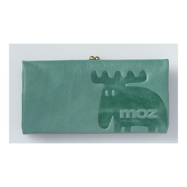 MOZ モズ がま口 長財布 86002 レディース 本革 大容量 ヘラジカ レディース グリーン GR