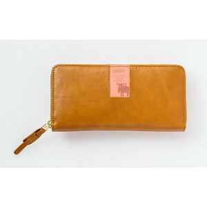 MOZ モズ  レディース 長財布 本革 大容量 ラウンドファスナー 86092 キャメル CA エルク ヘラジカ 北欧