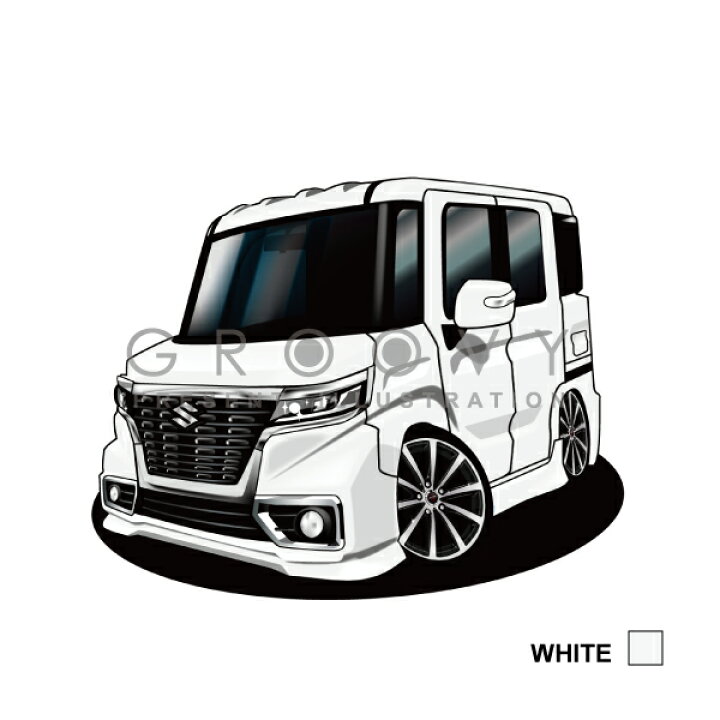 楽天市場 車好き プレゼント スズキ スペーシア 車 イラスト 版高級フレーム グルービー Suzuki Spacia 納車 祝い パーツ カスタム ギフト グッズ おしゃれ かっこいい アート アクセサリー Care Design 楽天市場店