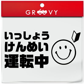 運転 初心者 マーク 乗ってます 車 ステッカー ver2 スマイル ニコちゃん ペーパードライバー 素人 運転中 かわいい おしゃれ ブランド シール グッズ 防水 エンブレム アクセサリー 雑貨