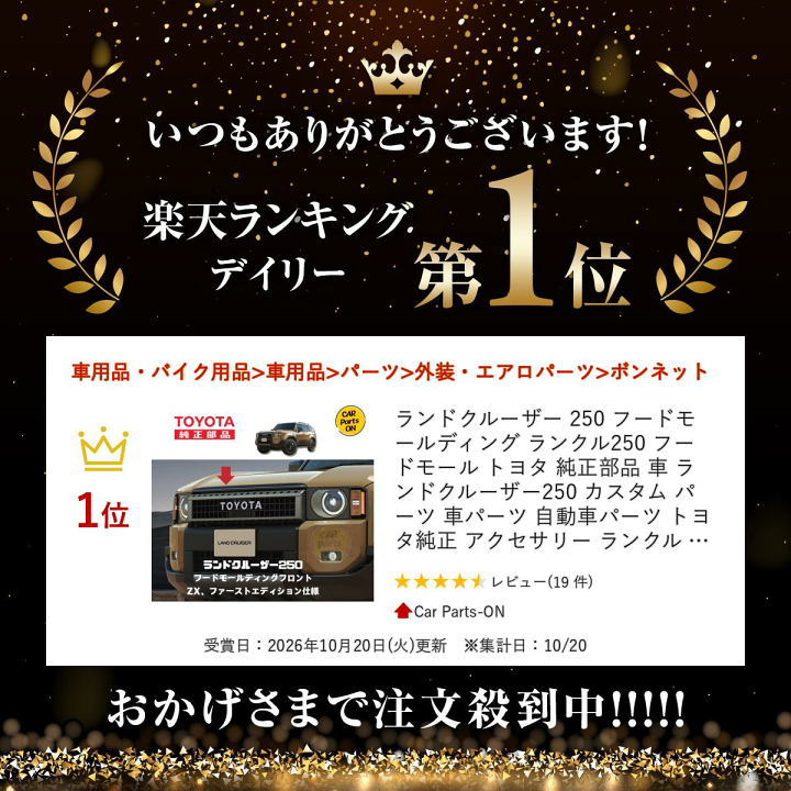 フードナノテクノロジー 楽天市場】ランドクルーザー 250 フードモールディング ランクル250
