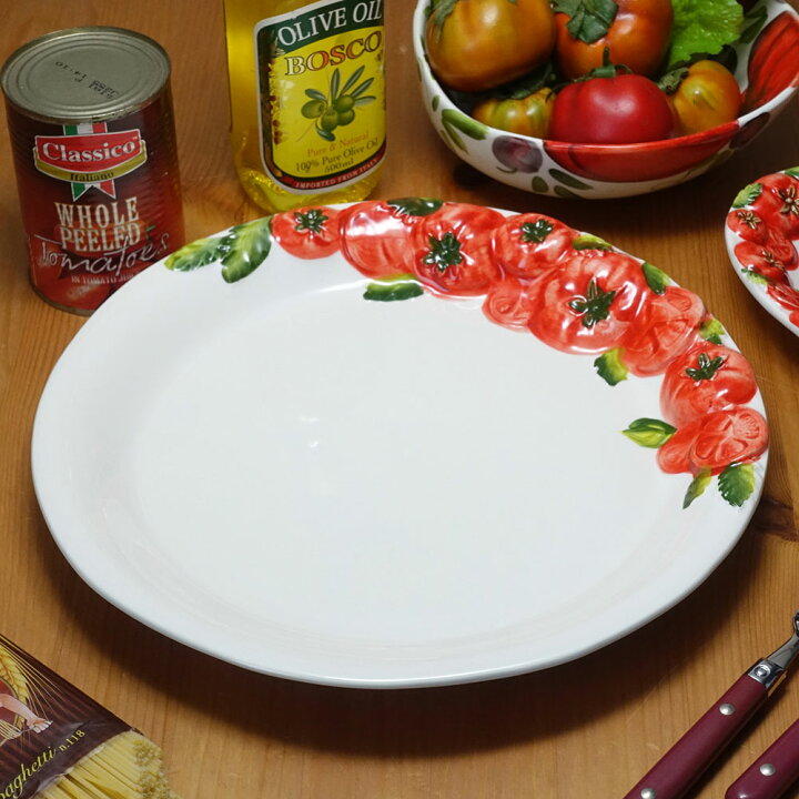 楽天市場】イタリア製 トマト柄 ディナープレート 30cm 陶器製 食器 