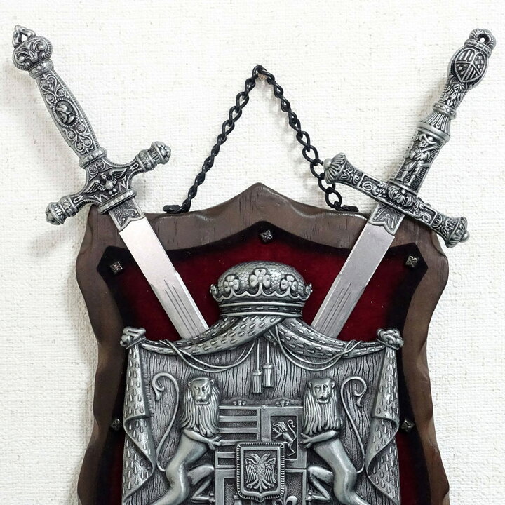 楽天市場】スペイン製 西洋武具 壁掛け 中世の騎士 パノプリア 獅子の 