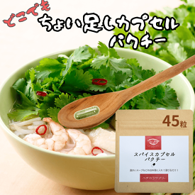 パクチー 香菜 チップ お湯で溶けるカプセル使用 お徳用45粒 サプリ 粉末 カプセル スパイス 香辛料 カタリストショップ
