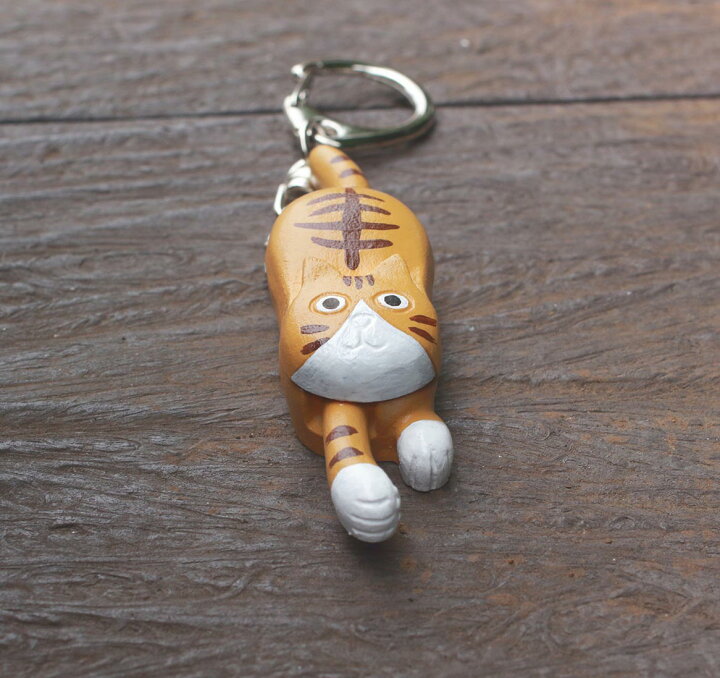 楽天市場】猫のキーホルダー お手手とシッポが動く T