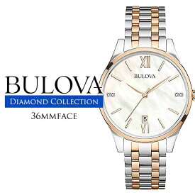 【アウトレット】ブローバ 腕時計 BULOVA レディース 腕時計 ダイヤモンドコレクション Diamond Collection マザーオブパールフェイス ローズゴールド シルバー 98S150