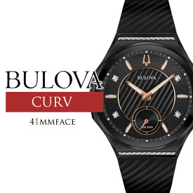 【アウトレット】ブローバ 腕時計 BULOVA 時計 レディース腕時計 ハイパフォーマンスクオーツ ダイヤモンドウオッチ カーブ CURV 262kHz駆動 ブラック ラバーベルト 98R240