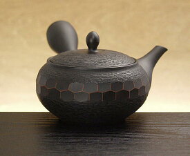 【送料無料】 常滑焼急須宝龍黒ダイヤ（350ml）　常滑焼 急須 日本製 おしゃれ 帯網 陶器 焼物 350cc かっこいい