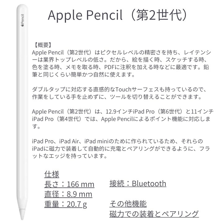 楽天市場】ipad アップルペンシル ( 第2世代 ) MU8F2J/A タッチペン 