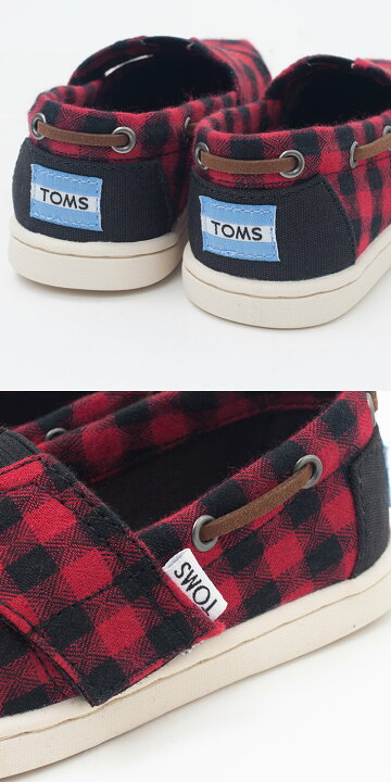 楽天市場 トムス Toms キッズ Red Black Buffalo Plaid Tiny レッド ブラック スリッポン タイニー チェック 送料無料 正規品 Charly Online Store 楽天市場店