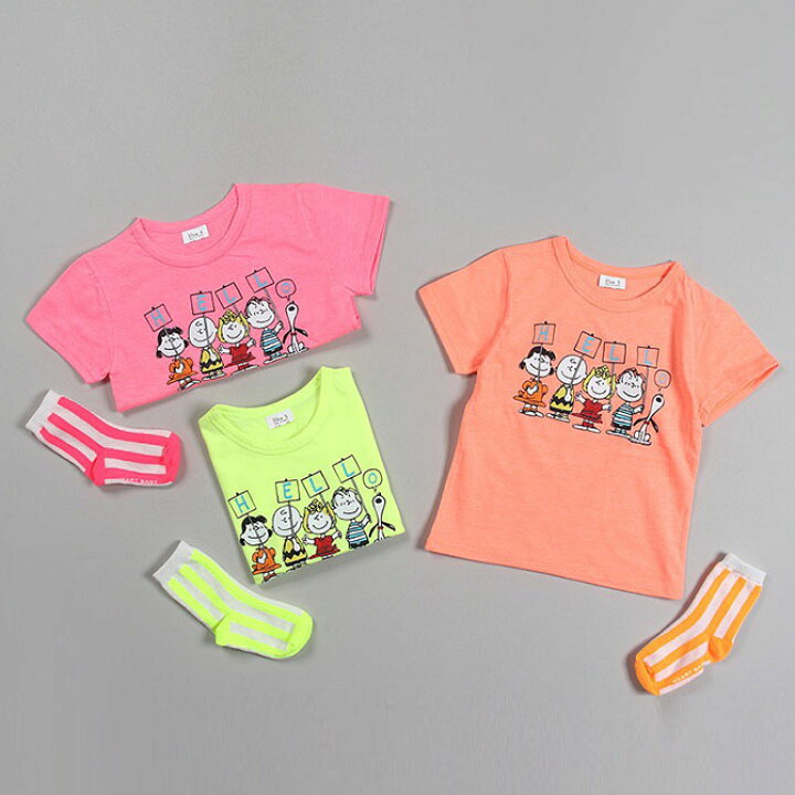 楽天市場 スーパー Sale 10 Off 韓国子供服 半袖tシャツ Snoopy スヌーピー スヌーピー仲間達 ネオン ネオンカラー カラフル ｔシャツ ピンク イエロー オレンジ 90 100 110 1 130 プリントtシャツ 子供用 女の子 男の子 ベビー お洒落 カワイイ メール便送料