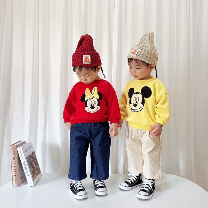 楽天市場】韓国子供服 長袖トレーナー 圧縮スムース Mickey Mouse  