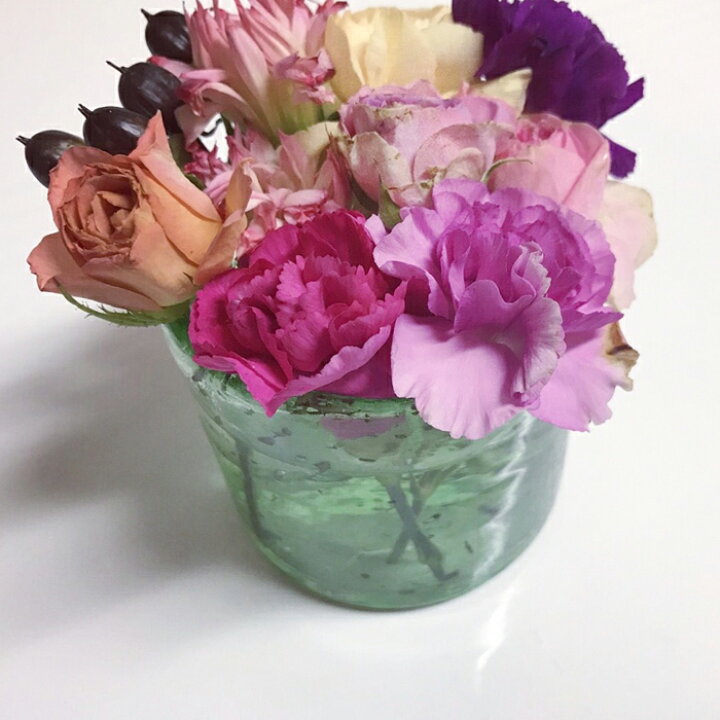 楽天市場 選べるgiftラッピング無料サービス 花瓶 ガラス花瓶 花器 フラワーベース グリーンガラス 花の入れ物 花のある暮らし 手作りガラス あす楽 Baby Kids Cheriemimiシェリーミミ