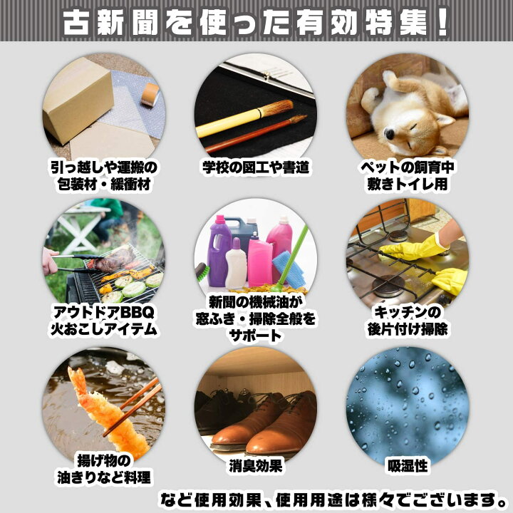 楽天市場】新聞紙 32kg 192日分 軍手1組セット 【完全予備紙、ボロボロ 