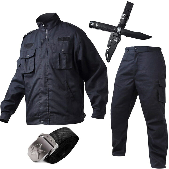 楽天市場 戦闘服 ダミーナイフ セット ハロウィン コスプレ 仮装 Swatコス 特殊部隊 Swat ブラック サバゲー 装備 サバイバルゲーム 160cm 190cm ブラック戦闘服 コマンドー戦闘服上下ベルトセット アーミー ミリタリー コンバットユニフォーム Chic