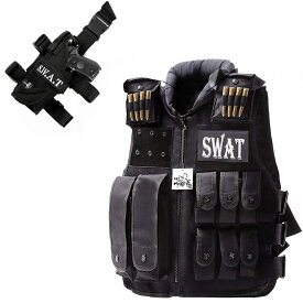 【あす楽翌日配達対応】SWAT コスプレ SWAT ベスト USJ コスプレ ホラーナイト タクティカルベスト レッグホルスター