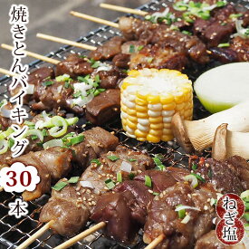 【 送料無料 】 焼きとん バイキング 焼肉 ねぎ塩だれ 30本 豚串焼き BBQ バーベキュー 焼鳥 焼き鳥 焼き肉 惣菜 グリル ギフト 肉 生 チルド