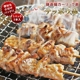 焼きとん 豚テッポウ串 ガーリック塩 モツ焼き 5本 BBQ バーベキュー 焼肉 焼鳥 焼き鳥 惣菜 おつまみ 家飲み グリル ギフト 肉 生 チルド