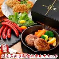 馬刺し 国産 熊本 ギフト 国産馬肉3種詰め合わせセット 手作り馬肉ハンバーグ 馬肉ウィンナー 馬にらメン…