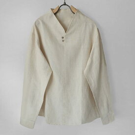 チャイナ服 シャツ メンズ 男性用 チャイナシャツ 長袖 Vネック プルオーバースタイル 薄手 カジュアル 中華風 春夏【送料無料】