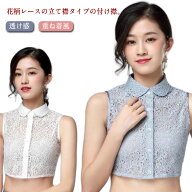 大きいサイズ フェイクカラー つけ衿 ブラウス レース レディース つけ襟 総レース 襟 つけえり ホワイト…