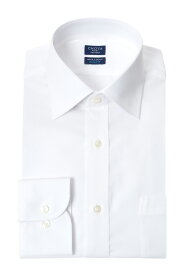 スリムフィット アポロコット 長袖 ワイシャツ メンズ 春夏秋冬 形態安定加工 白ブロード セミワイド | 綿100％ ホワイト(cfd007-100)