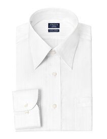 CHOYA SHIRT FACTORY 日清紡アポロコット ノーアイロン 長袖 ワイシャツ 形態安定加工 レギュラーカラー ホワイト 白ドビーストライプ 綿100％(cfd161-200) APR0419 24FA