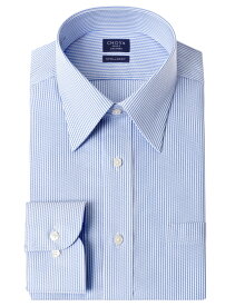 CHOYA アポロコット ノーアイロン 長袖 ワイシャツ 形態安定 日清紡 CHOYA SHIRT FACTORY レギュラーカラー ブルー 青 ストライプ 綿100%(cfd914-450)