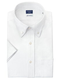 CHOYA SHIRT FACTORY ニット 鹿の子ニット 半袖 ニットシャツ ワイシャツ 高機能形態安定加工 ノーアイロン ボタンダウン ホワイト 白 綿：100% 24FA