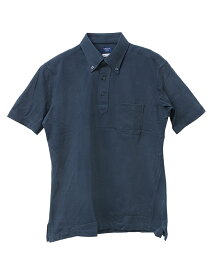 ニットシャツ CHOYA SHIRT FACTORY ニット 鹿の子ニット 半袖 ポロシャツ プルオーバー 形態安定加工 ノーアイロン ボタンダウン ネイビー 紺色 綿100％(cfn012-255) 2406de