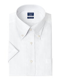 Yシャツ 日清紡アポロコット 半袖ワイシャツ メンズ 形態安定 ノーアイロン 綿100% 高級 上質 ホワイト 白ドビー ストライプ ボタンダウンシャツ CHOYA SHIRT FACTORY(cfn481-200) APR0419