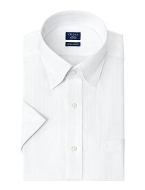 【最大1000円オフクーポンあり】 Yシャツ 日清紡アポロコット 半袖ワイシャツ メンズ 形態安定 ノーアイロン 綿100% 高級 上質 ホワイト 白ドビー ストライプ スナップダウンシャツ CHOYA SHIRT FACTORY(cfn482-200) 2406ss