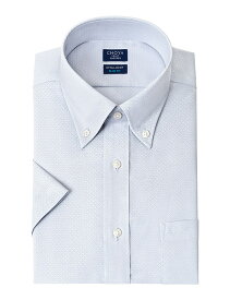 Yシャツ 日清紡アポロコット 半袖ワイシャツ スリムフィット メンズ 形態安定 ノーアイロン 綿100% 高級 上質 ブルーグレー ドビー ボタンダウンシャツ CHOYA SHIRT FACTORY(cfn488-280) APR0419